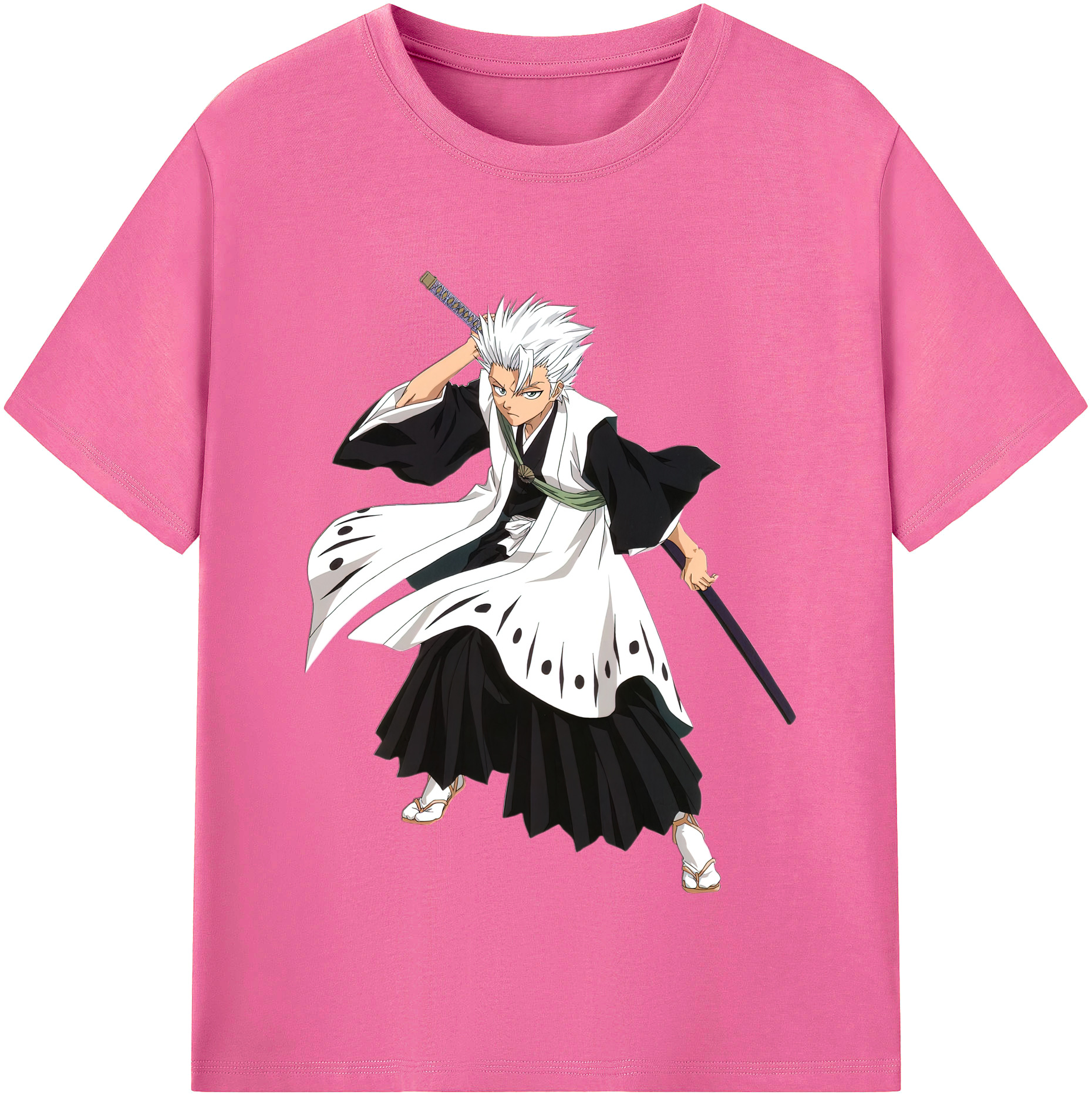 （画像用） ブリーチ 日番谷冬獅郎（ひつがや とうしろう） BLEACH Hitsugaya Toushirou レディースカジュアルプリントTシャツ（綿100％）